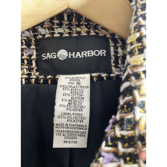 Sag Harbor Multi color Coat/Jacket Size 16 Acrylic Polyester/Cotton/Metallic - Picture 4 of 8